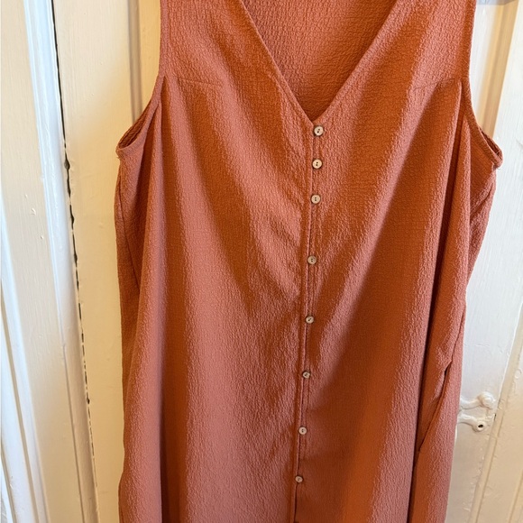 Wishlist Sleeveless Button-Down Maxi Dress in Rust - Picture 3 of 4